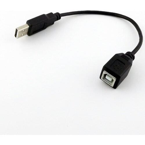 10x USB 2.0 A Male Plug to USB Type B Female Jack Scanner Printer Extend Converter Adapter Cable Cord Black 15cm