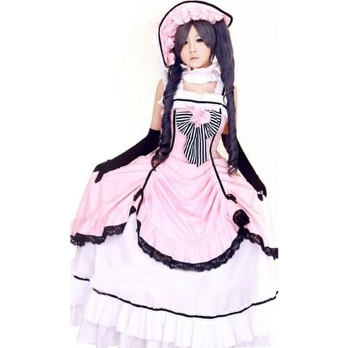 2018 Current Stock! Black Butler Ciel Phantomhive Pink Party Dress Cosplay Costume
