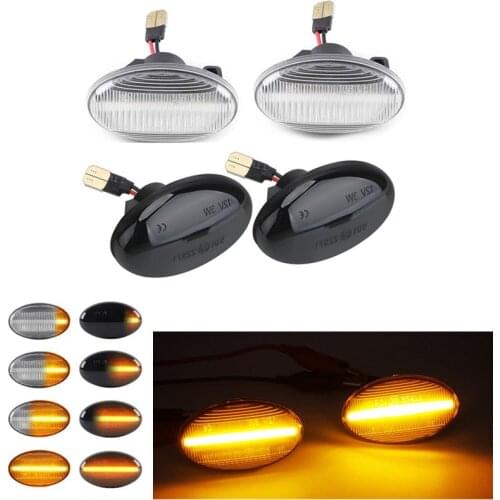2x Dynamic Car LED Side Marker Lights Turn Signal Lamps 12V For Mercedes-Benz Smart W450 & W452 A-Class W168 Vito W639 W447