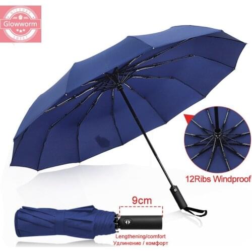 3 Pieghevole Ombrello Automatico Degli Uomini Parasole Pioggia 12 Costole Grande Ombrelli Regalo di Affari Portatile Paraguas