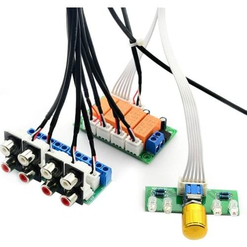 SOTAMIA 4-way Relay Audio Input Signal Selector Switching RCA Audio Input Selection Board of Rotary switching for Amplifiers DIY