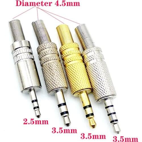 5pcs/lot Replacement 2.5 3.5mm 3 Pole Male Repair Headphones Audio Jack Plug Connector Soldering For Most Earphone Jack Adapter