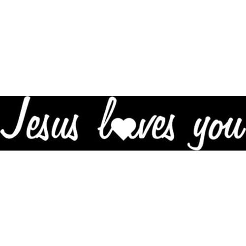 Black/Sliver Jesus Loves You Quote Car Sticker Removable Waterproof Window Body Bumper Decal CL834