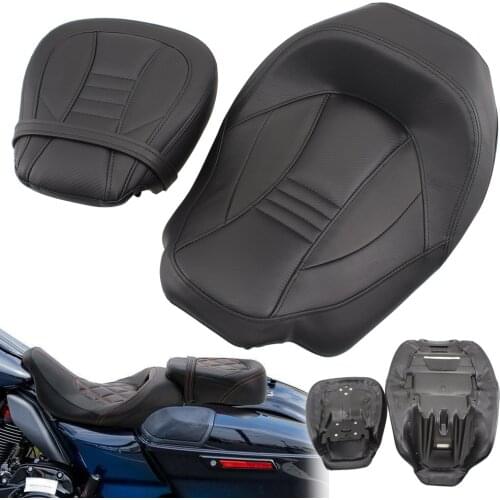 For Harley Touring Road King Street Electra Glide Ultra Limited FLHR Models Motorcycle Cushion Rider & Rear Passenger Seat Cover