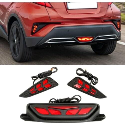 For Toyota C-HR CHR 2016-2021 Reflector Rear Bumper Tail Light Brake Signal Kits