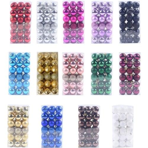 Assorted Color Christmas Balls 12/36pcs Christmas Tree Ornaments Balls Xmas Decorations Hanging Tree Pendants New Year 2022 Gift