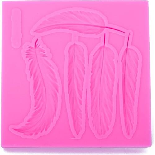 Leaves feather shape 3D Craft Relief Chocolate confectionery Silicone Mold Fondant Cake Kitchen Decorating DIY Tools FT-1063