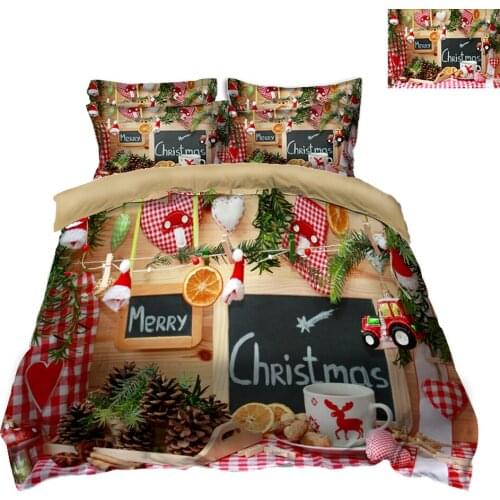 Custom size 3D Bedding set twin queen Christmas rhythm California king size Bed/flat Sheet Linen set Duvet Quilt Cover Pillow
