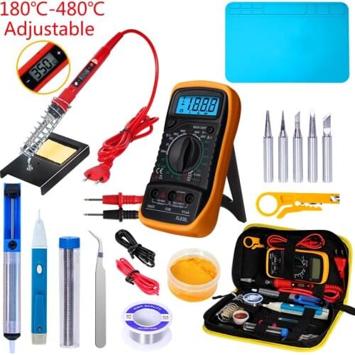 Soldering iron kit adjustable temperature 220V80W Soldering Station Insulation Pad Heat Insulation Working Mat Welding Tool Kits