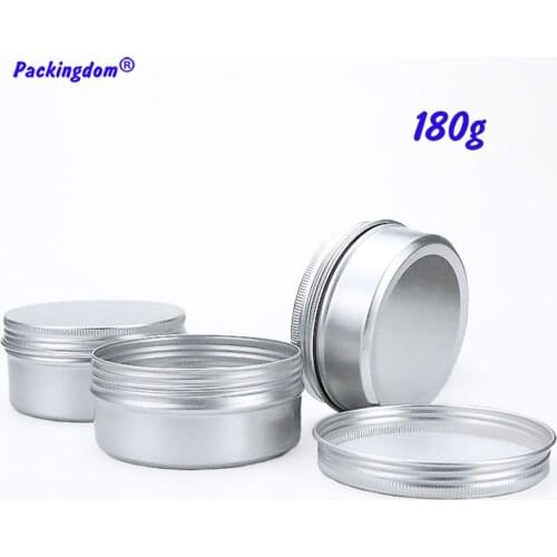 50pcs Cosmetic Container Lip Balm Aluminum Tin Refill Cream Jar Empty Containers Nail Art Metal Tea Storage Pot Thread Lids 180g