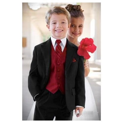 New Boys Formal Occasion Attire Wedding Kid Dress Suit Birthday Party Suits Prom Suit/Boy Wedding Suits(Jacket+Pants+Tie+Vest )