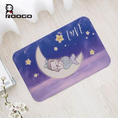 Diatom mud Bath Mats Cartoon Water absorption 60cm X 39cm pad non-slip mat Absorbent Waterproof Mermaid