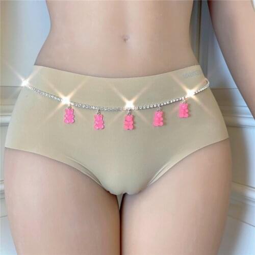 Colorful Gummy Bear Necklace Unisex Hip-Hop Christmas Gift Cute Clavicle Crystal Waist Chain Body Chain Jewelry Children Party