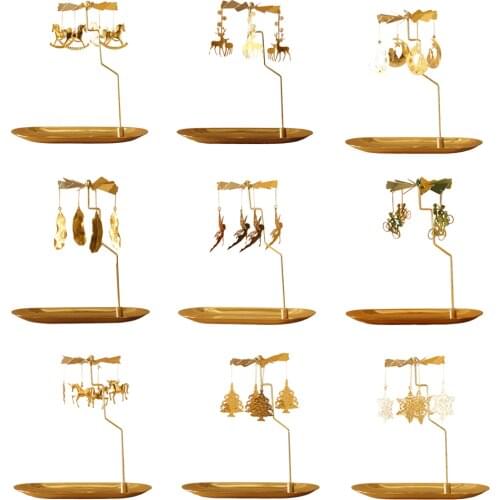 Metal Rotating Spinner Candle Tea Light Holder Table Xmas Home Desktop Decor
