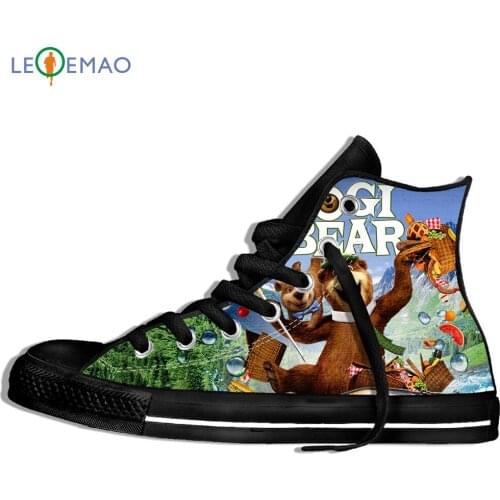 Custom Image Printing Sneakers Men Yogi Bear And Cindy Dancing Cartoon Patterns Novelty /Men Canvas Breathable Walking Flat