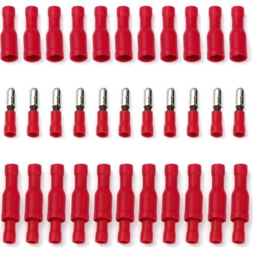 100pcs Male/Female Insulated Connector Set 0.5-1.5mm2 Electrical Bullet Butt Wire Crimp Terminal Connector 22-18AWG Kit