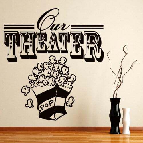 Our Theatre Wall Decal Home Cinema Quote Window Door Sign Art Sticker Vinyl Home Decor Living Room Sofa Background Wall Z786