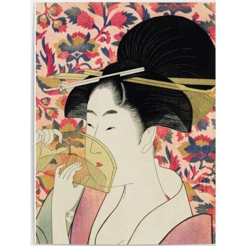 Wall Art Modular the Shy Girl Canvas Pictures Geisha Home Decoration Painting Prints Japanese Poster Living Room No Framework