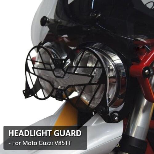 NEW Motorcycle Folding Headlight Head Light Guard Protector Grill Double Protection Cover For Moto Guzzi V85TT V85 TT V 85 TT