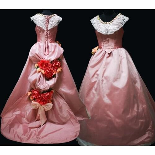 2020 New pink Vintage costumes 18th Duchess Retro medieval Renaissance Reenactment Theatre Civil war Victorian dress D-593