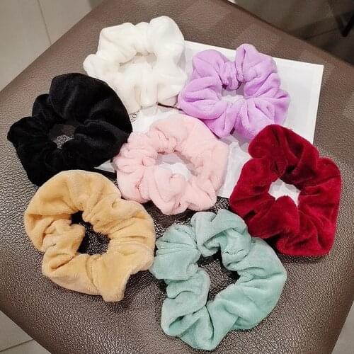 2020 Autumn winter New Sweet soft Little Girls' Women Pompom Hair Ties Elastic Hair Band Hair Ropes Hair Accessories Headwear