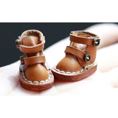 Ob11 doll shoes bjd shoes cowhide copper buckle leather boots for obitsu11,GSC clay,body9,YMY,1 / 12BJD doll Accessories boots