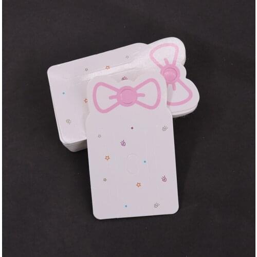 Cartoon Style Hairbands Card Jewelry Display 6*10cm Pink Bow Hair Clip Holder Hewelry Display Packaging Hang Tag Custom
