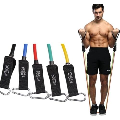 11Pcs TPE Resistance Tube Bands Adjustable Multifunction Pull Rope Gym Yoga Bodybuilding Arm Strength Training With Handle Set