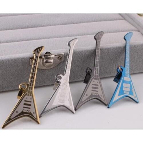 Rock Guitar pendant necklaces bead chain for men 316L Stainless Steel necklace wholesale