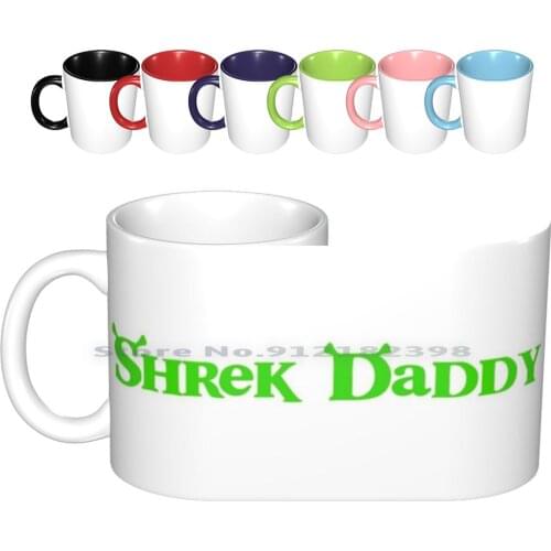 Shrek Ceramic Mugs Coffee Cups Milk Tea Mug Shrek Daddy Schrexy Meme Bee Movie Dead Funny Cringe Ironic Irony Cartoon Movie Tv