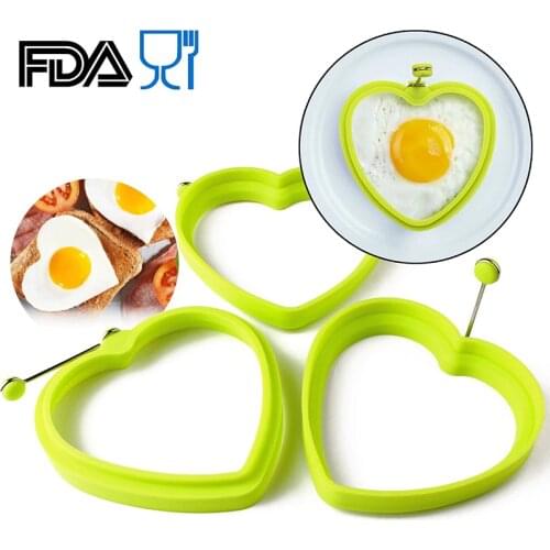 1PCS Heart Shape Silicone Egg Moulds Kitchen Pancake Ring Non-stick Silicone Heart Egg fried Mould Silicone Egg Ring Kitchenware