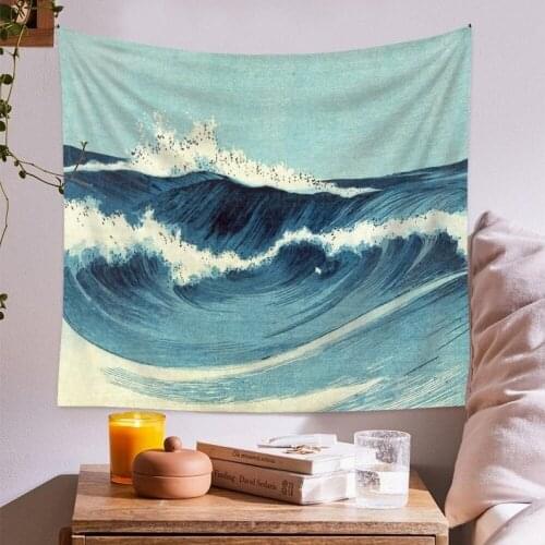 Wave Tapestry Wall Hanging Tapestry Wall Bohemian Decor Macrame Psychedelic Hippie Gothic Decor Link for USA Dropper