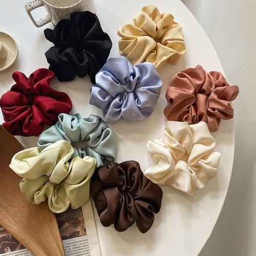 Women Silk Scrunchie Headwears Elastic HandmadeMulticolor Hair Band Ponytail Holder Headband Hair Accessories