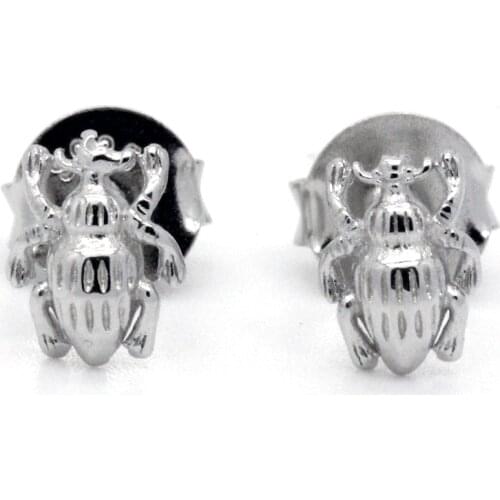925 Sterling Silver Cute Ladybug Earrings for Women Girls Simple Lovely Insect Stud Earrings For Women Friendship Jewelry