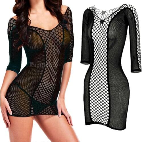Porno Sexi Women Lingerie Dress Fishnet Hot Vestido Sexy Erotic Transparent Underwear Baby Doll Costumes Night Dresses