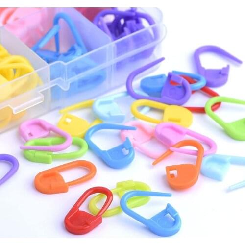 10 Colors 120pcs/Box Knitting Accessories Crochet Locking Stitch Markers Needle Clip with Compartment Box