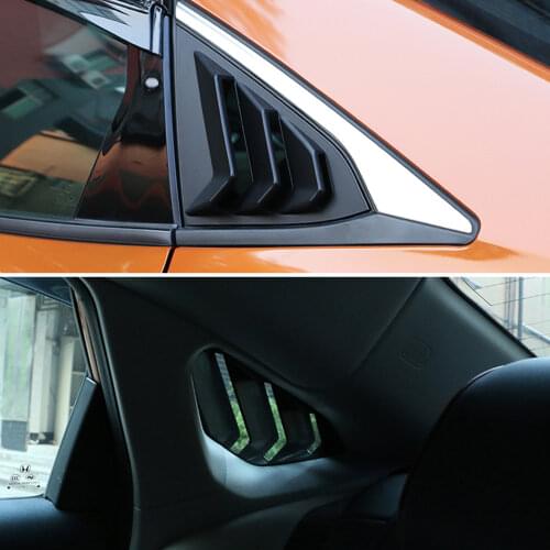 2PCS ABS Rear Quarter Panel Window Side Louvers Carbon Fiber Color Vent Decal Cover For Honda Civic Type R Hatchback 2020 2021
