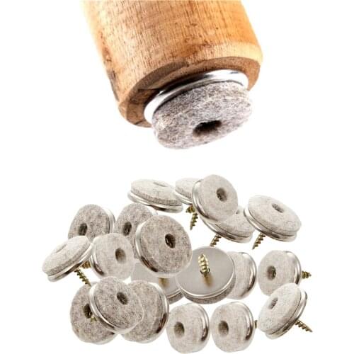20Piece Felt Pads with Nails Furniture Table Leg Floor Protectors Heavy Duty