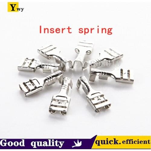 50sets/LOT Cold-pressed terminal terminal 2.8/4.8/6.3mm plug spring + sheath (copper tin plated plug spring 0.3 thickness)
