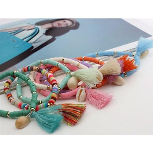 8 Colors Bohemian Shell Moon Bracelet Set Fashion Pop Bracelet Womens Gift Vintage Bracelet Party 2019