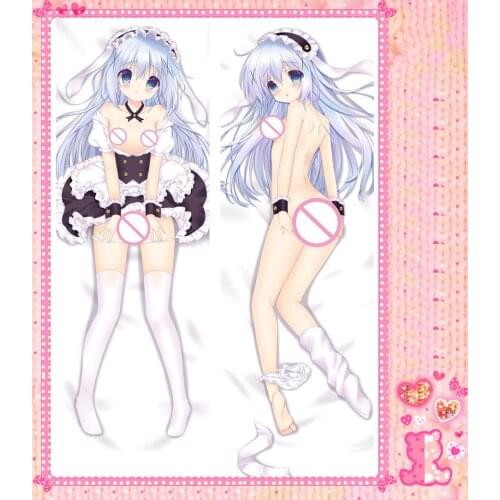 Anime Cartoon Gochuumon wa Usagi Desuka Bolster Hugging Peach Skin 2 Way Pillow Case Pillow Cover Pillowcase Gift 78044