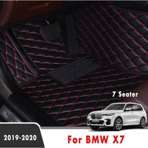 Car Floor Mats For BMW X7 2020 2019 (7 Seater) Artificial Leather Waterproof Car Carpets Custom Styling Car Interior Accessories