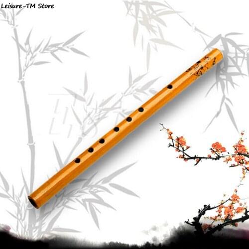 1PC Chinese Traditional 6 Holes Bamboo Flute Vertical Flute Clarinet Student Musical Instrument Wooden Color For Kids Gift