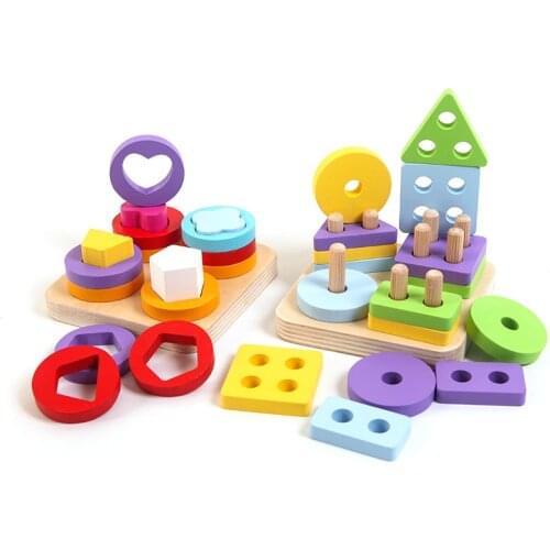 Kids Montessori Educational Wooden Toys Preschool Montesori Materiales Toy Busy Board Matching Shape Geometry Toys for Children