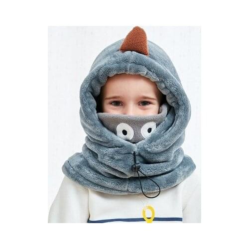 Childrens hats autumn and winter bib headgear baby warmth thickened earmuffs children thickened coral fleece windproof cap