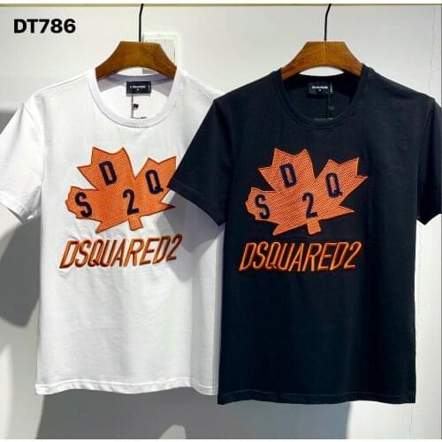 DSQUARED2-New round neck short-sleeved T-shirt, pure cotton mens and womens clothing, authentic embroidery technology DT786