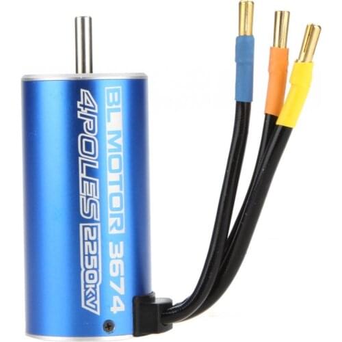 EBOYU(TM) 3674 4Poles 2250KV Brushless Motor for RC 1/8 Truck Car Boat