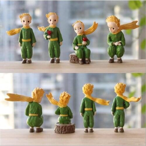 Lovely The Little Prince Rose Action Figure Fox Resin Figurine Collection Model Doll for Girl Boy Gift Home Desktop Decoration