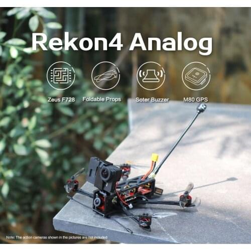HGLRC Rekon4 Zeus F722 Mini BLHELIS 28A 800mW Caddx Ratel2 M80 GPS Soter Buzzer 1404 2800KV 4S 4inch Analog Micro Long Range