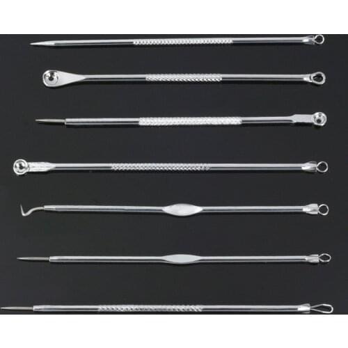 Blackhead Remover Tool 7pcs Acne Needle Kit Face Skin Care Tools Spot Comedone Clip Pimple Tweezer Blemish Extractor